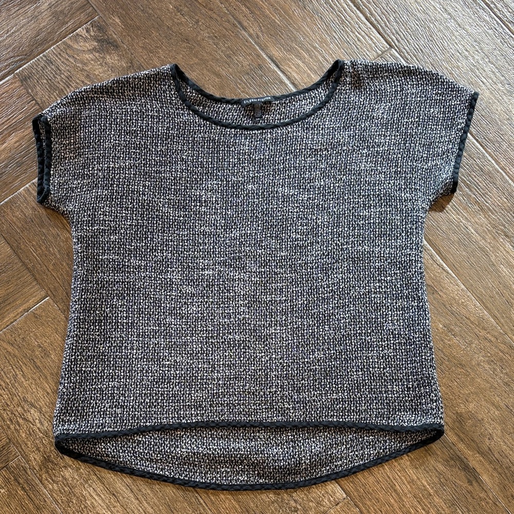 Eileen Fisher Black & White Textured Knit Top